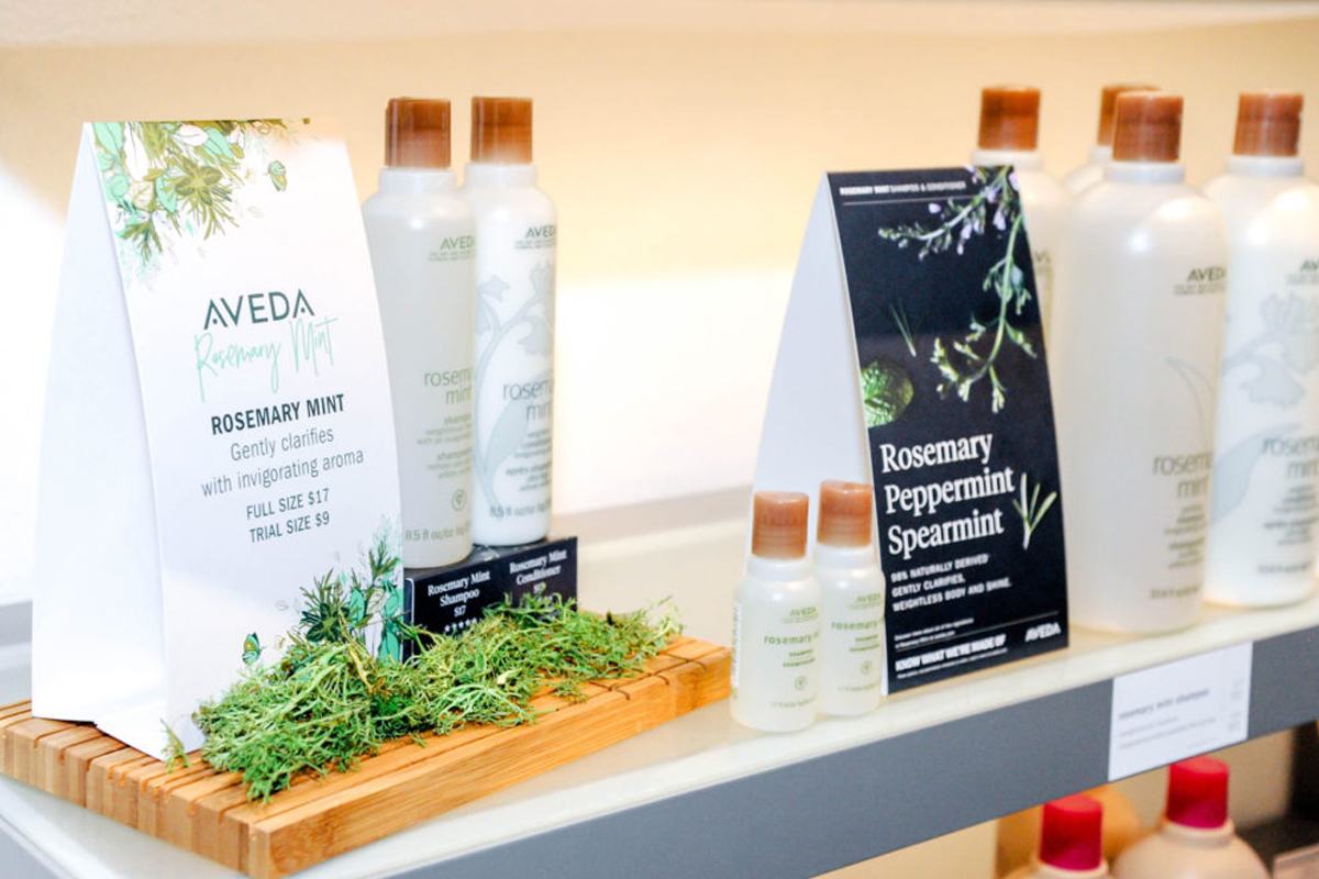 Aveda products at MK Willow & Co. Salon